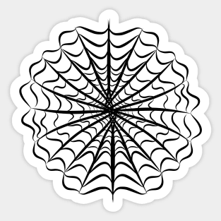 Black Spiderweb Cobweb Cartoon, made by EndlessEmporium Sticker